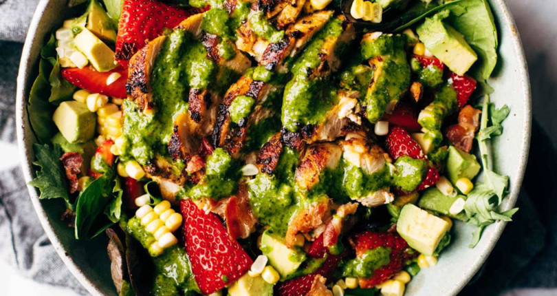 Summer Chipotle Chicken Cobb Salad with Cilantro Vinaigrette